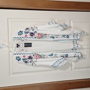 Curations cover-up - embroidered floral boho pattern - M/L
